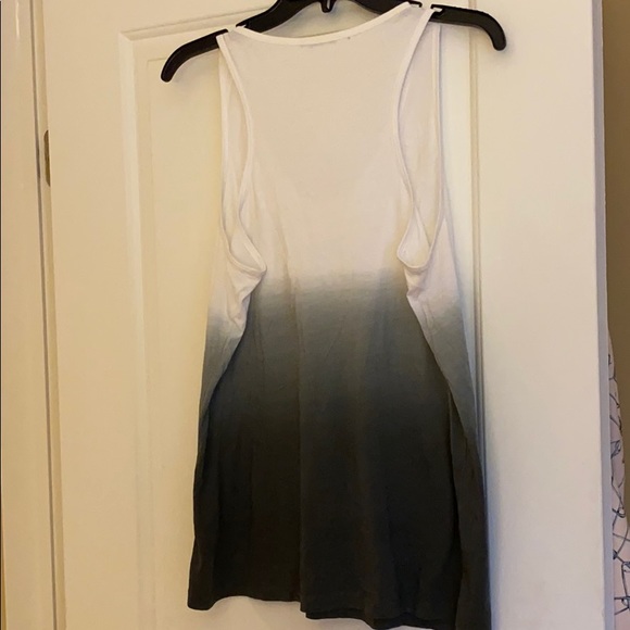 Theory White to Gray Gradient 💯 Cotton Stretch Tank Top - Picture 2 of 5